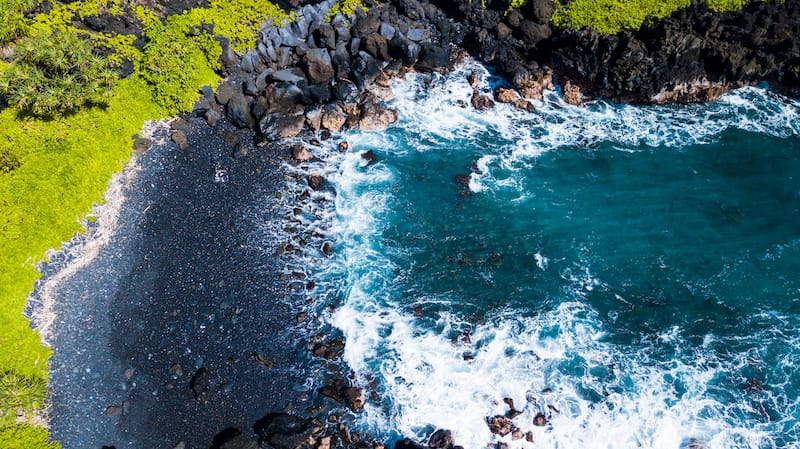 Aerial view of Wai'anapanapa State Park