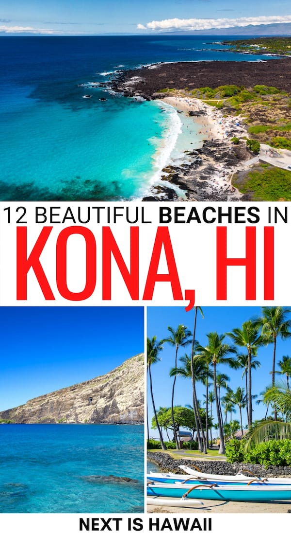 Heading to the Big Island and looking to enjoy the best beaches in Kona and nearby? This guide showcases amazing Kona beaches, including ones nearby! | Big Island beaches | Kailua beaches | Black sand beaches Kona | White sand beaches Kona | Best Hawaii beaches | Best beaches near Kona | Kona beach parks | Things to do in Kona | What to do in Kona | Best places to visit on the Big Island