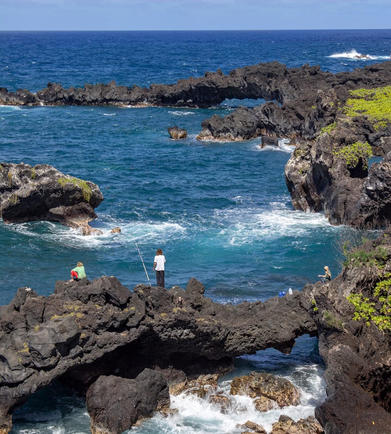 Fishing at Wai'anapanapa State Park