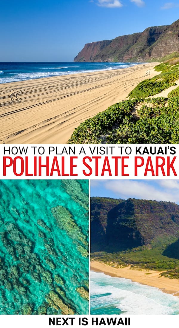 Is Polihale State Park on Kauai on your itinerary for your trip? This guide tells you about Polihale, why you should visit, and what to do when there. Learn more! | Places to visit on Kauai | Kauai state parks | State parks in Kauai | Hawaii state parks | Beaches on Kauai | Kauai things to do | Things to do in Kauai | Kauai itinerary