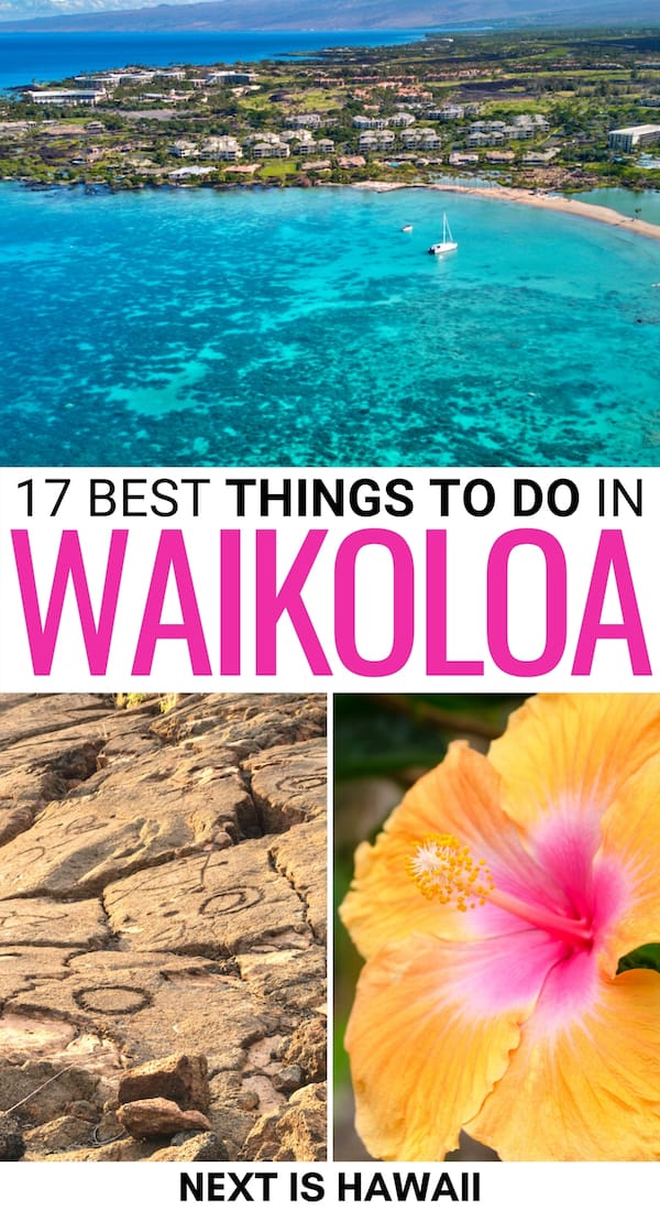 Are you visiting the Big Island and curious about the best things to do in Waikoloa? This guide details the best Waikoloa attractions, beaches, and much more! | Waikoloa Big Island | Visit Waikoloa | Waikoloa things to do | Places to visit Big Island | What to do in Waikoloa | Waikoloa golf | Waikoloa beaches | Waikoloa hiking