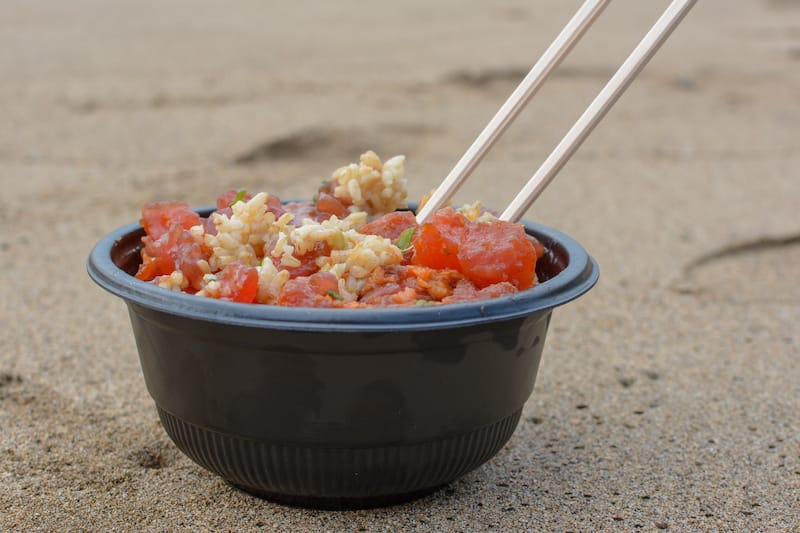 To-go Poke bowl in Maui