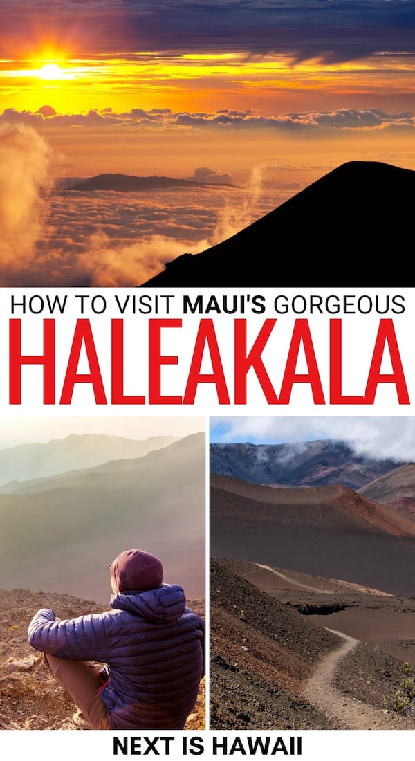 Are you planning to visit Haleakala National Park on Maui? This guide will give you all the Haleakala travel tips you need to see the epic Haleakala sunrise and sights in the US National Park. | What to see Haleakala | Visiting Haleakala | Haleakala crater | Haleakala summit | Haleakala tours | Things to do in Maui | Visit Maui | Haleakala photography | Haleakala hiking | Haleakala observatory | Maui volcano | Maui waterfalls | Kula Maui