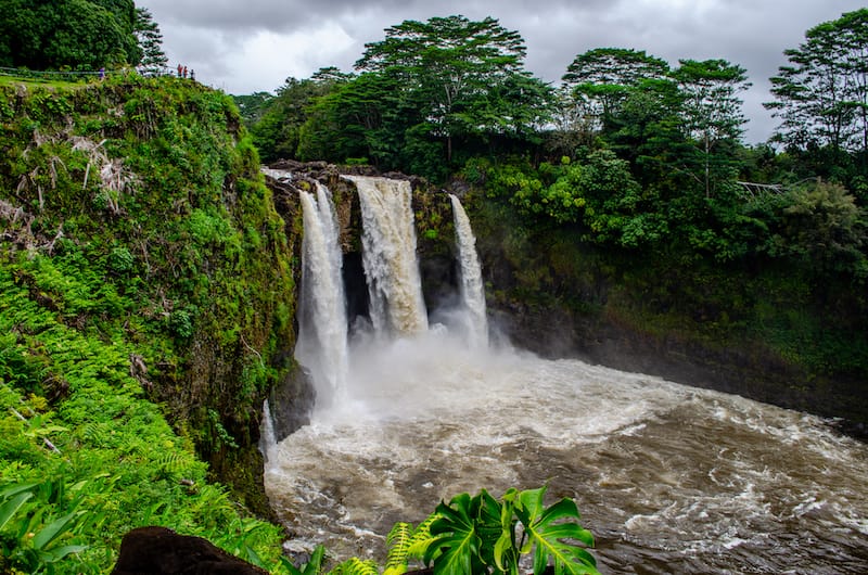 Rain and waterfall in Hilo