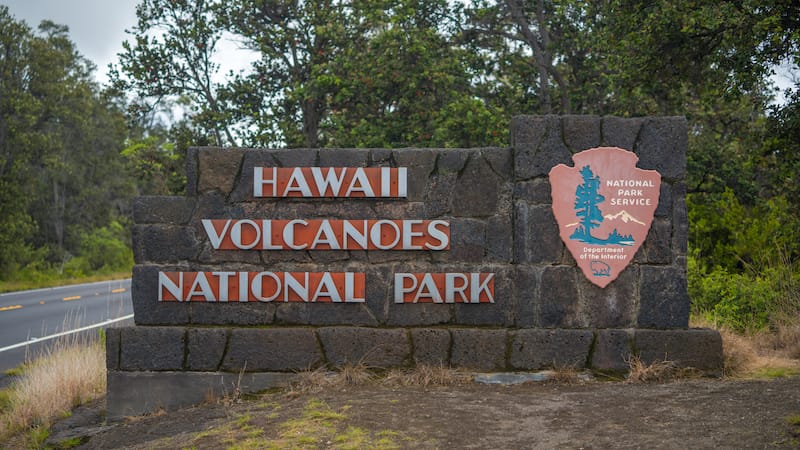 Hawaii Volcanoes National Park entrance - clayton harrison - Shutterstock.com