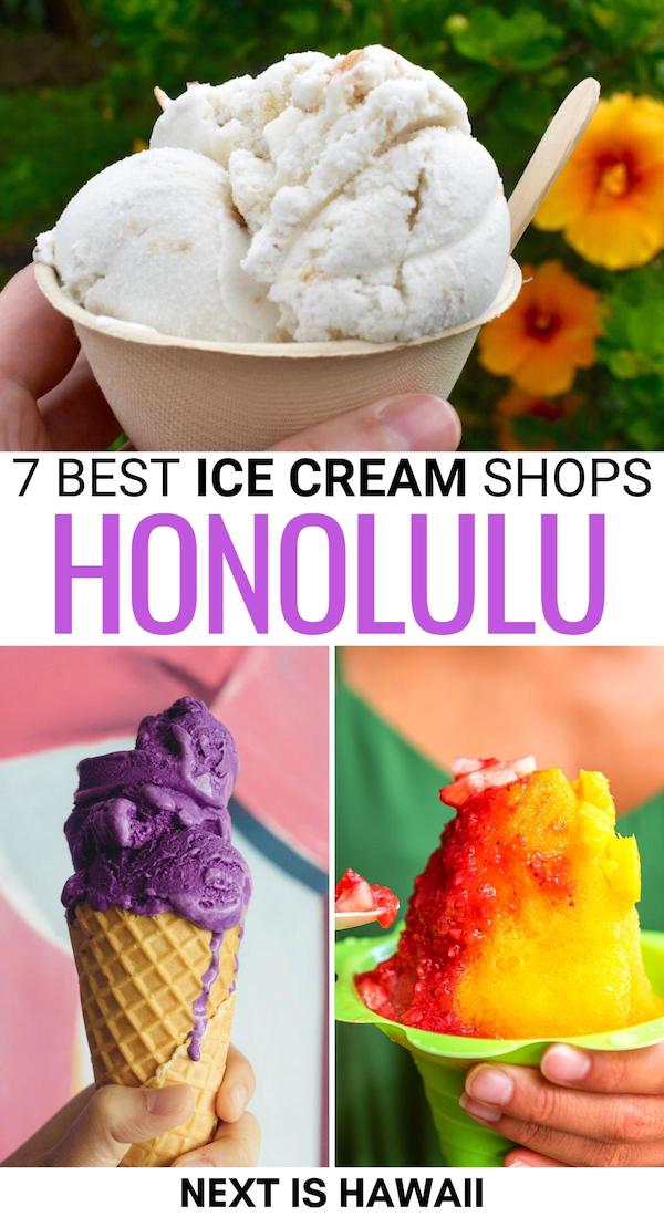 Trying to find the best places for ice cream in Honolulu (and nearby)? This guide uncovers the top Honolulu ice cream shops (including some shave ice places)! | Shave ice Honolulu | Ice cream Honolulu | Best restaurants in Honolulu | Gelato Honolulu | Taro ice cream Honolulu | Honolulu taro ice cream | Honolulu shave ice | What to eat in Hawaii | Hawaii ice cream shops | Ice cream in Hawaii | Ice cream Waikiki | Waikiki ice cream | Best Honolulu cafes | Best food in Honolulu