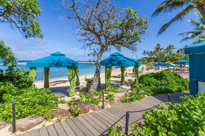 Beach tents at Turtle Bay Resort - Kelly Headrick - Shutterstock.com