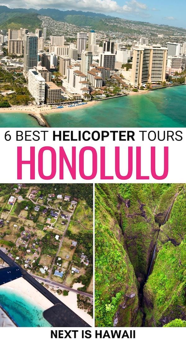 Are you looking for the best Honolulu helicopter tours for your Hawaii vacation? We have you covered! These helicopter rides in Honolulu offer romance, views, and much more! | Helicopters in Honolulu | Doors off helicopters in Honolulu | Oahu helicopter rides | Hawaii helicopter rides | helicopter tours in Honolulu | Honolulu helicopter rides | Best views in Hawaii | Best views in Honolulu | Romantic dates in Honolulu