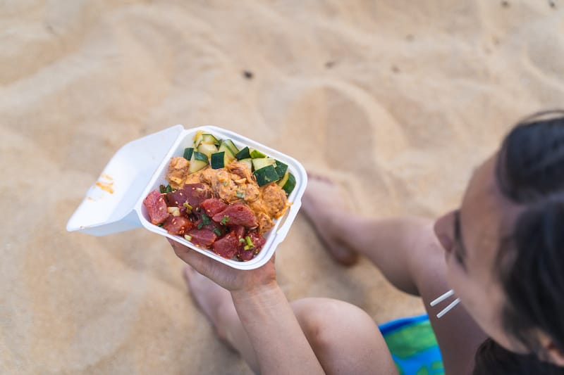 Delicious poke in Hawaii