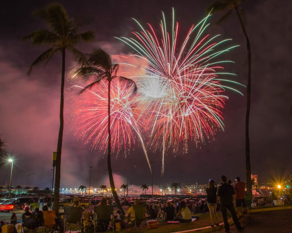 Fireworks at Pearl Harbor on July 4 - Yi-Chen Chiang - Shutterstock.com
