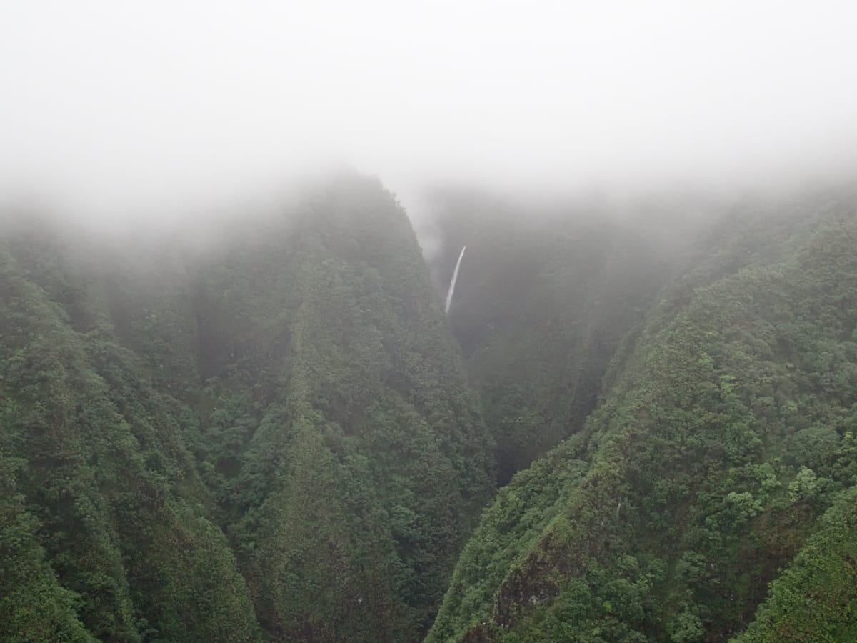 Sacred Falls via a helicopter