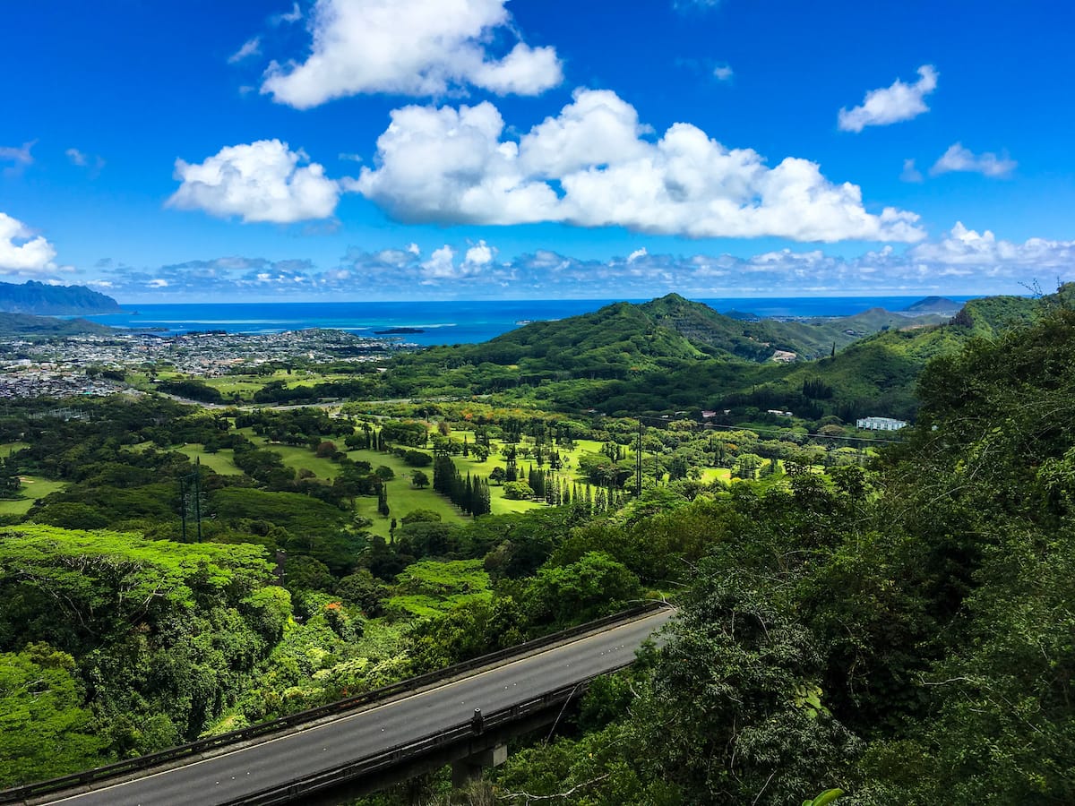 hiking on the Old Pali road