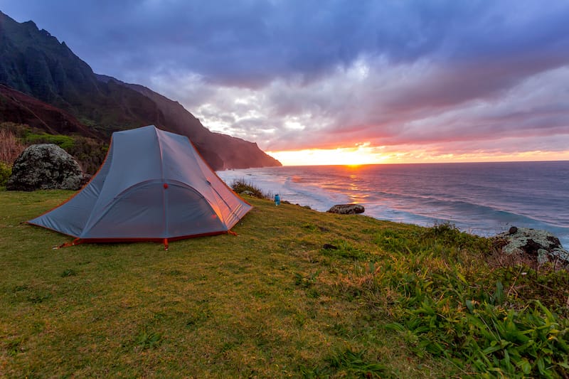 Beach camping Kauai