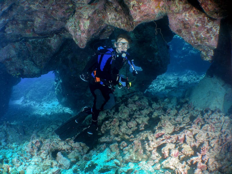 Underwater Volcanic Arches in Hawaii