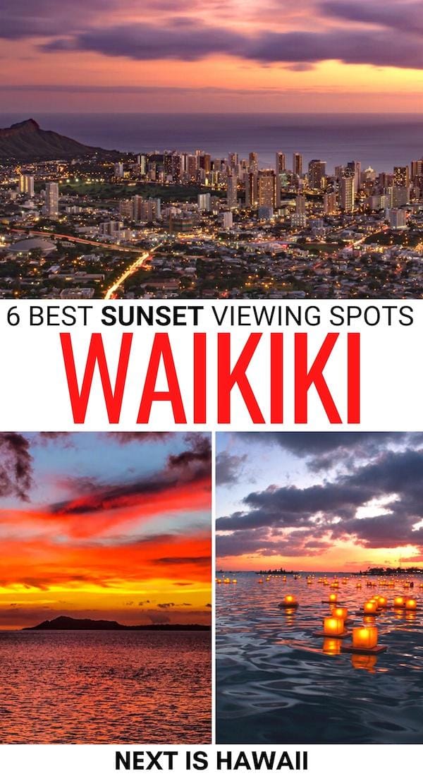 Are you searching for the best places to watch the sunset in Waikiki? This guide has the best Waikiki sunset spots including beaches, vistas, and more! | Things to do in Waikiki | Places to visit in Waikiki | Honolulu sunsets | Sunsets in Honolulu | Instagrammable places in Waikiki | What to do in Waikiki | Waikiki photography | Visit Waikiki | Waikiki hiking trails | Best of Waikiki | Travel to Waikiki