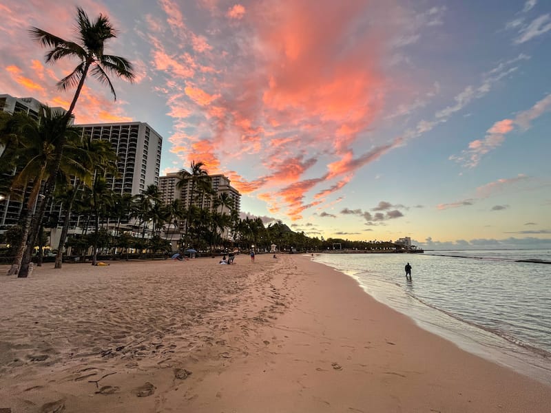 Waikiki Beach at sunrise