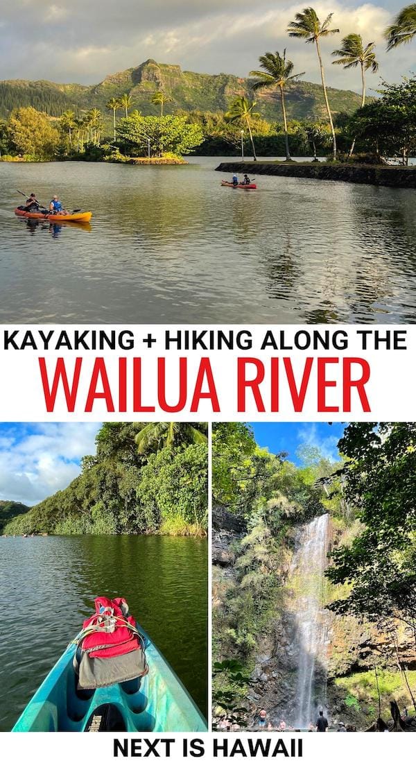 Are you looking to take a Wailua River kayak tour on your Kauai trip? Click for tips about kayaking the Wailua River and hiking to the Secret Waterfall! | Waterfall hikes Kauai | Kayaking Kauai | Kauai kayaking | Kayaking Wailua River | Wailua River kayaking | Secret waterfall Kauai | Kayaking Hawaii | Hawaii kayaking | Paddling Hawaii | Paddling Wailua River | Paddling Kauai