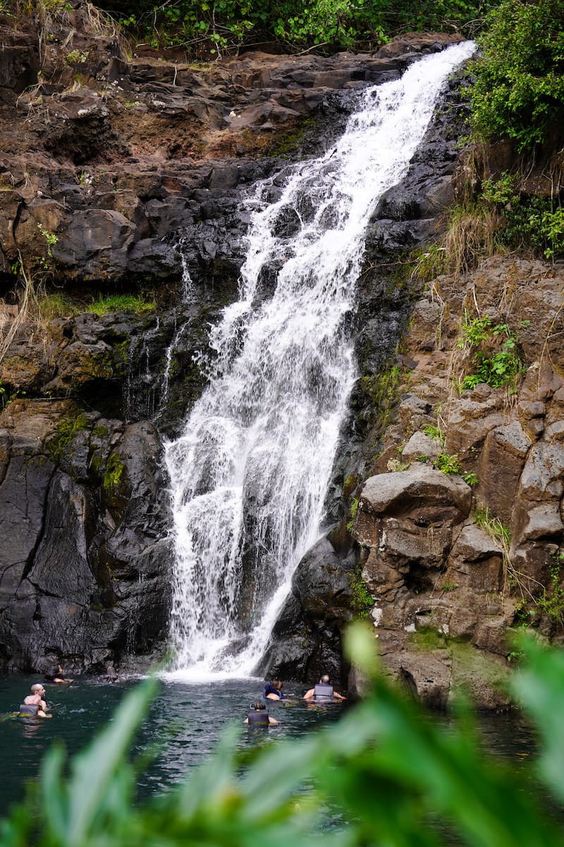 Waimea Falls inside of Waimea Valley on the North Shore