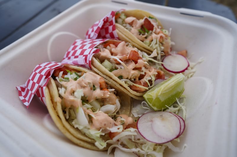 Fish tacos on Kauai