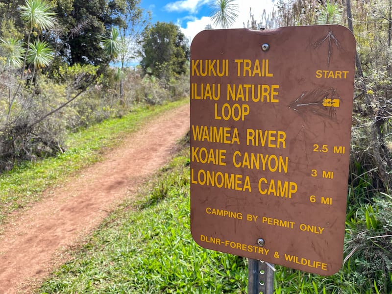 Hiking trails in Waimea Canyon State Park