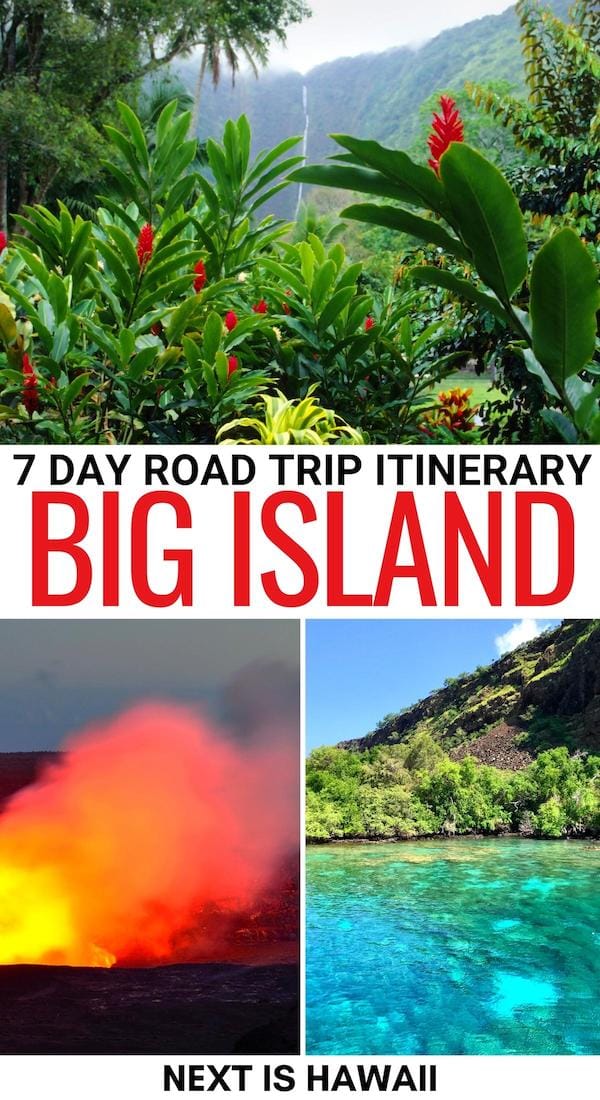 Are you planning a 7 day Big Island itinerary for your upcoming Hawaiʻi trip? We are here to help! Click for a day by day road trip itinerary (including a map)! | Big Island things to do | Itinerary Big Island Hawaii | 7 days on the Big Island | Seven days on the Big Island | 5 days on the Big Island | Big Island 5 day itinerary | 5 day Big Island itinerary | Big Island trip | Big Island vacation | Kona itinerary | Hilo itinerary