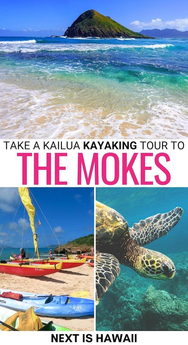 Are you looking to go kayaking to the Mokes on your upcoming Hawaii trip? This guide details how to go kayaking in in Kailua, including how to book your trip! | Kailua tours | Mokulua Islands kayaking | Kayak to the Mokes | Lanikai beach kayaking | Oahu kayaking | Things to do in Oahu | Day trips from Honolulu | Things to do in Kailua | Tours on Oahu | Best adventure tours Oahu | What to do in Kailua 