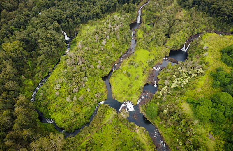 Helicopter flight from Hilo