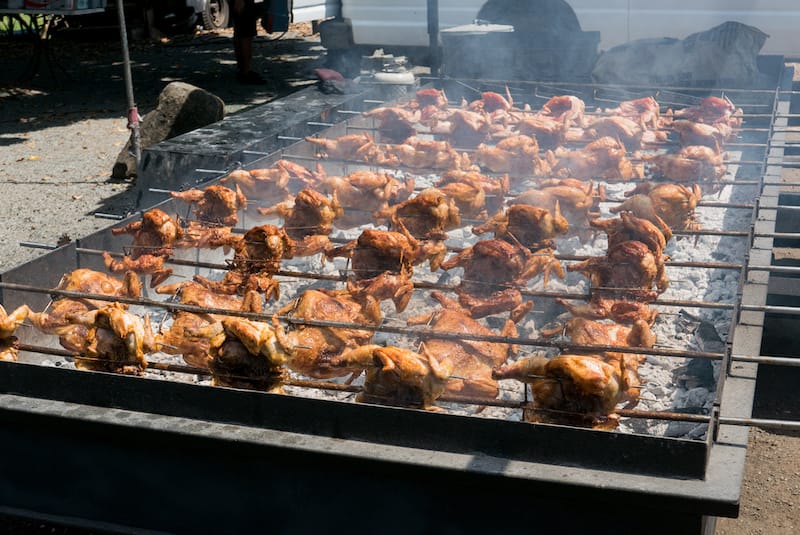 You can often find huli huli chicken at luaus in Kauai